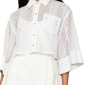 BCBGMAXAZRIA WHITE CROP TOP